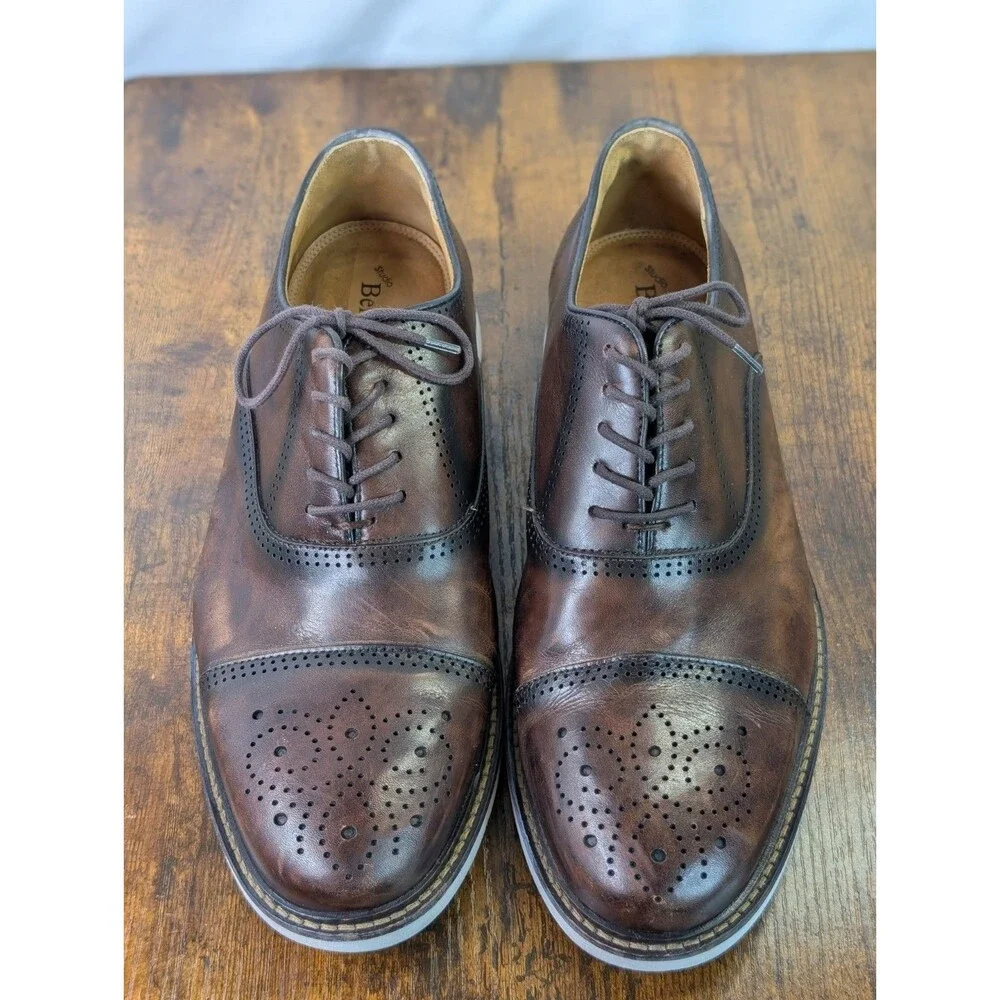 Belvedere Lampard Men's Brown Leather Hybrid Cap Toe Oxford Shoes Size 8.5 D